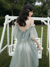 Grünes Temperament Abendkleid Brautjungfernkleid